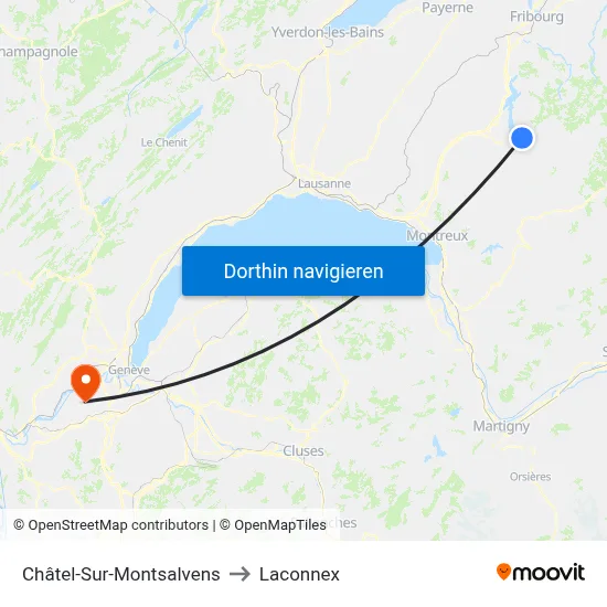 Châtel-Sur-Montsalvens to Laconnex map