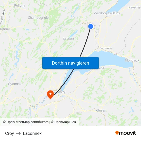 Croy to Laconnex map
