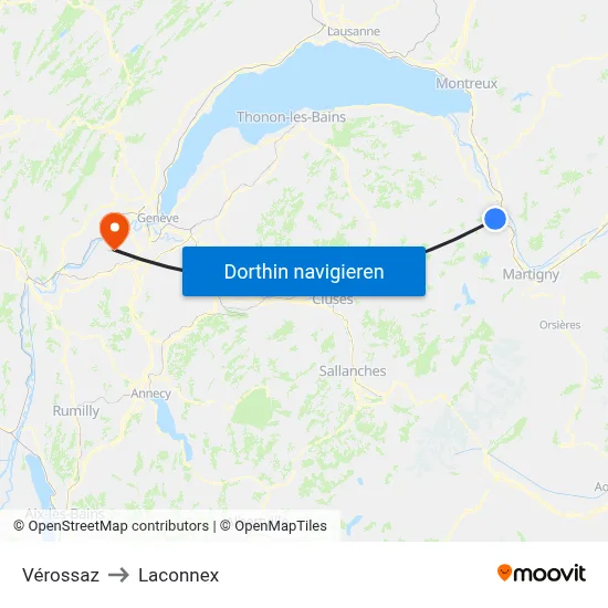 Vérossaz to Laconnex map