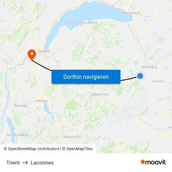 Trient to Laconnex map