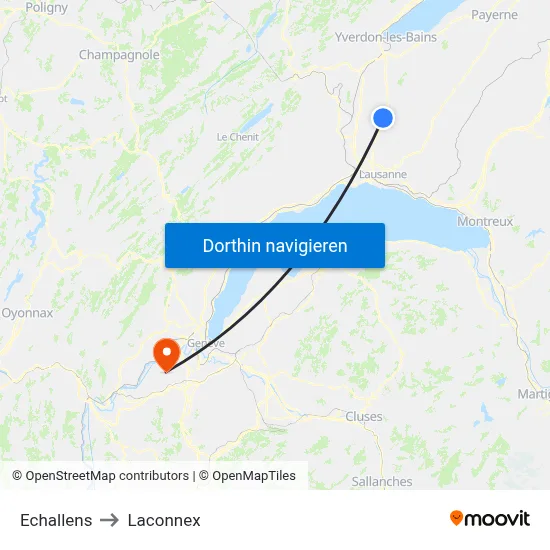 Echallens to Laconnex map