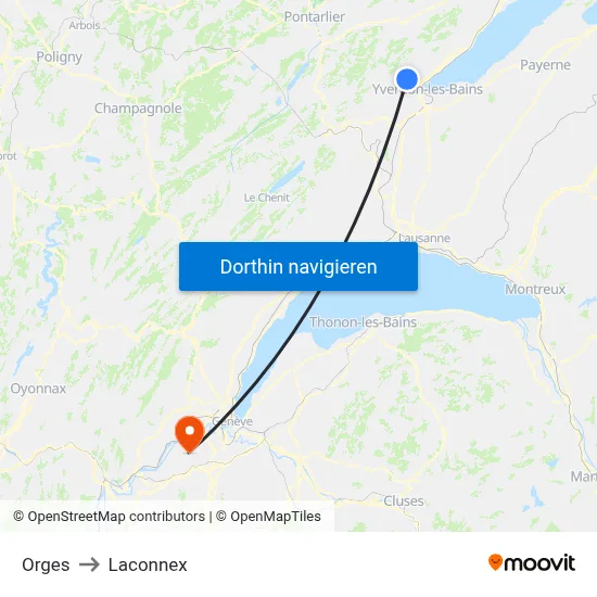 Orges to Laconnex map