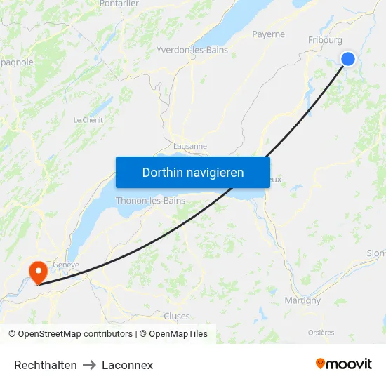 Rechthalten to Laconnex map