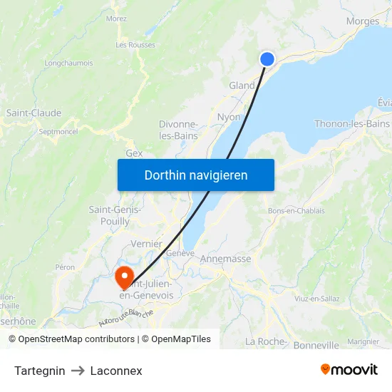 Tartegnin to Laconnex map