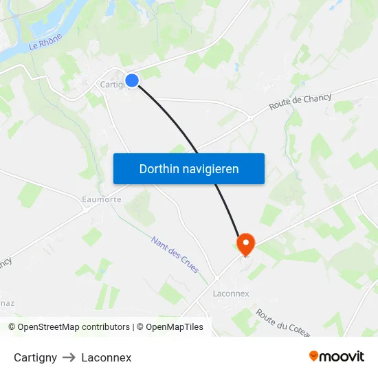 Cartigny to Laconnex map