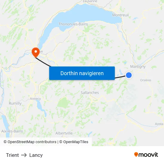 Trient to Lancy map