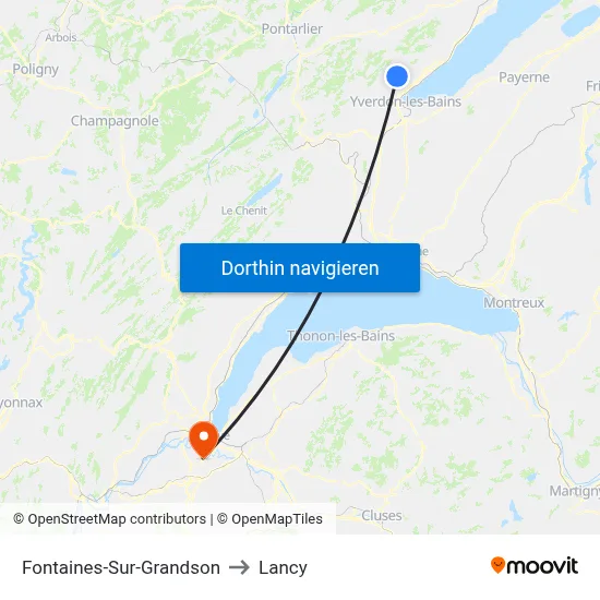 Fontaines-Sur-Grandson to Lancy map