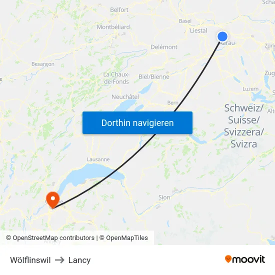 Wölflinswil to Lancy map