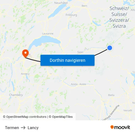 Termen to Lancy map