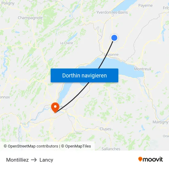 Montilliez to Lancy map