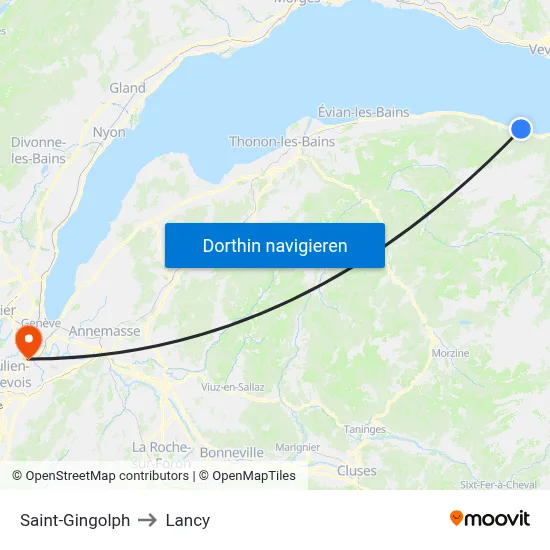 Saint-Gingolph to Lancy map