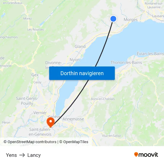 Yens to Lancy map