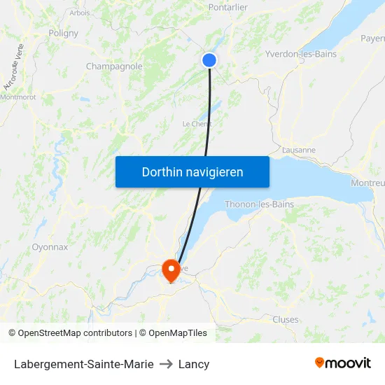Labergement-Sainte-Marie to Lancy map