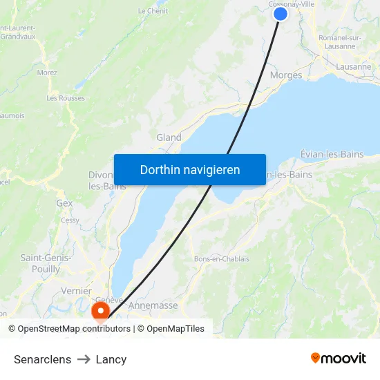 Senarclens to Lancy map