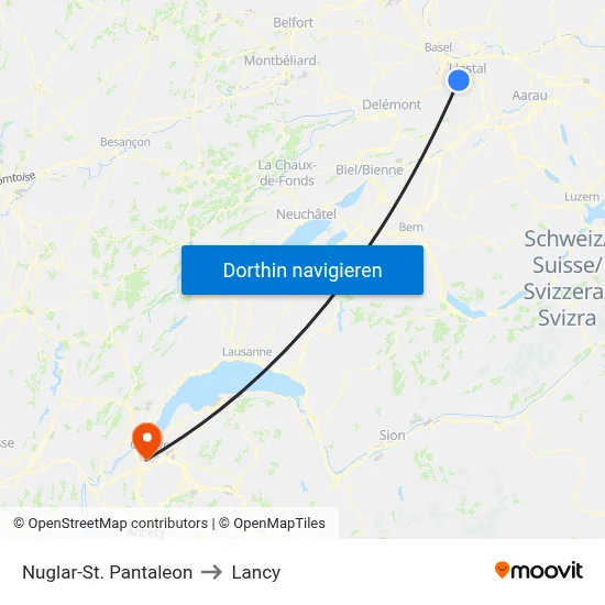 Nuglar-St. Pantaleon to Lancy map
