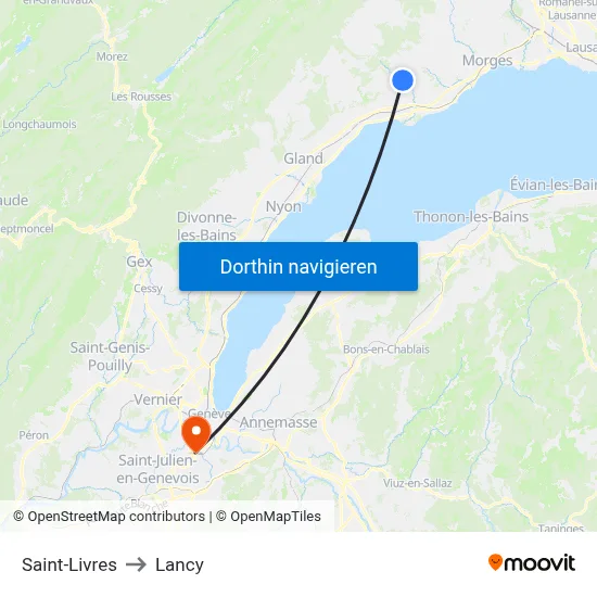 Saint-Livres to Lancy map