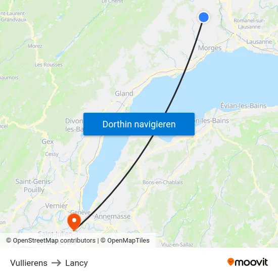 Vullierens to Lancy map