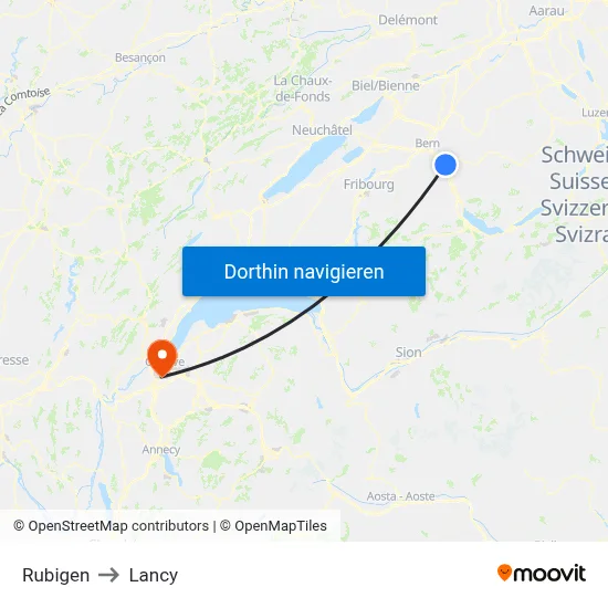 Rubigen to Lancy map