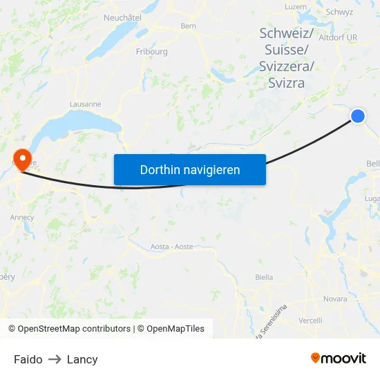 Faido to Lancy map