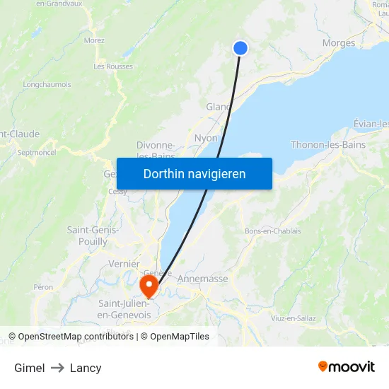Gimel to Lancy map