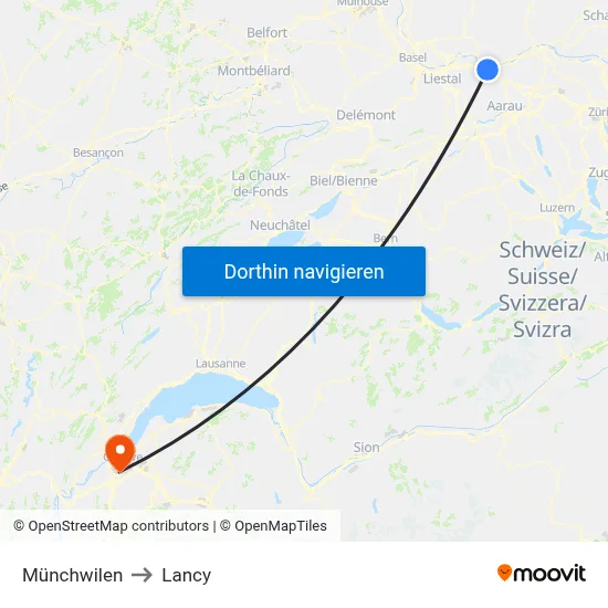 Münchwilen to Lancy map