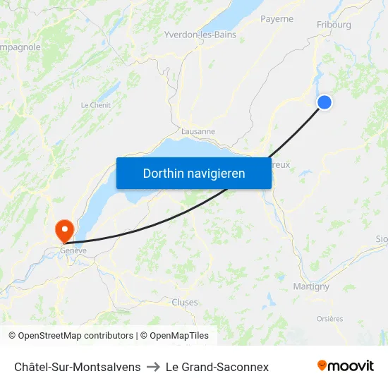 Châtel-Sur-Montsalvens to Le Grand-Saconnex map