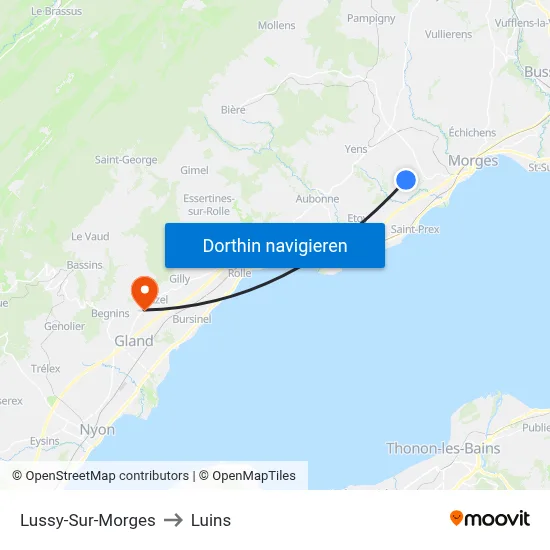 Lussy-Sur-Morges to Luins map