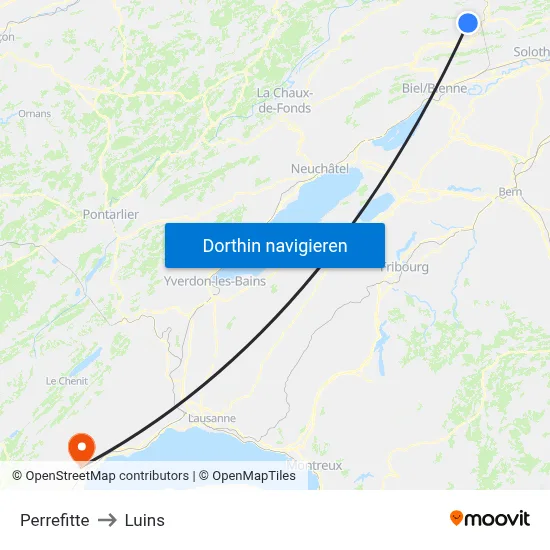 Perrefitte to Luins map