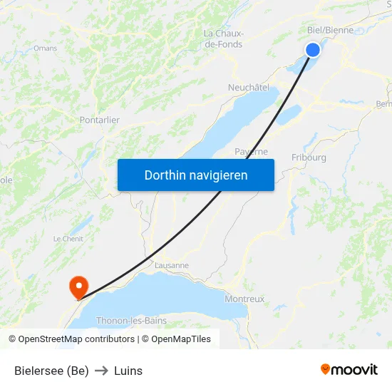 Bielersee (Be) to Luins map