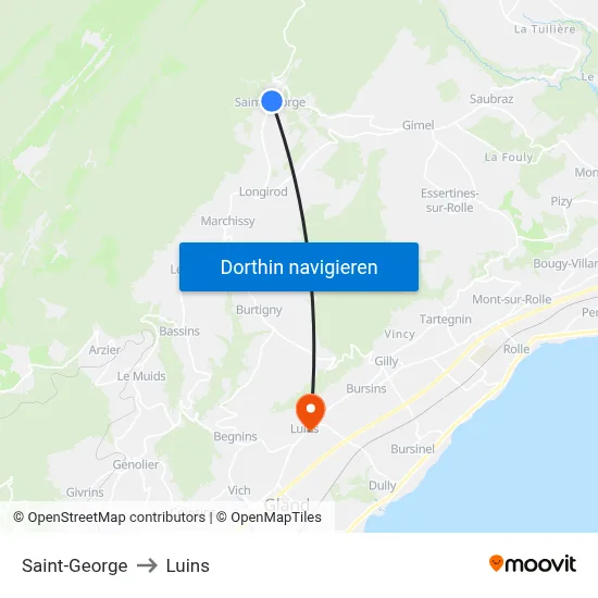 Saint-George to Luins map