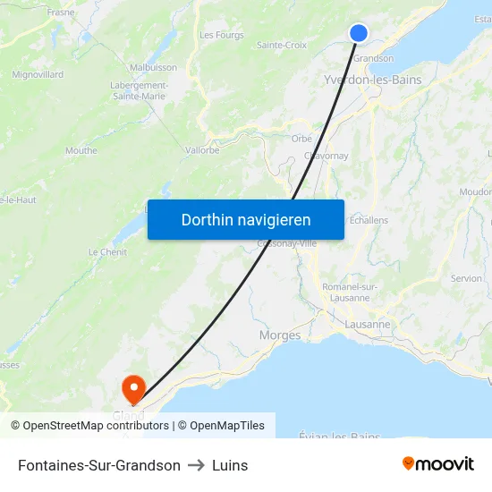 Fontaines-Sur-Grandson to Luins map