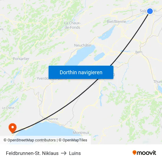 Feldbrunnen-St. Niklaus to Luins map