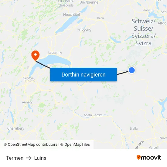 Termen to Luins map