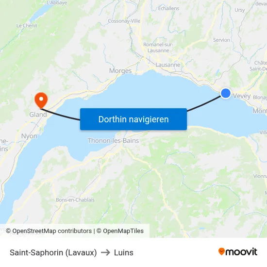Saint-Saphorin (Lavaux) to Luins map