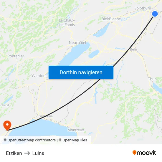 Etziken to Luins map