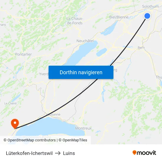 Lüterkofen-Ichertswil to Luins map