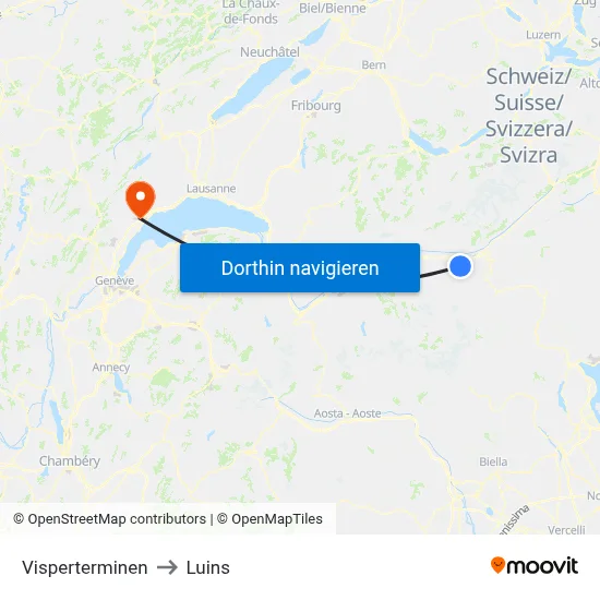 Visperterminen to Luins map