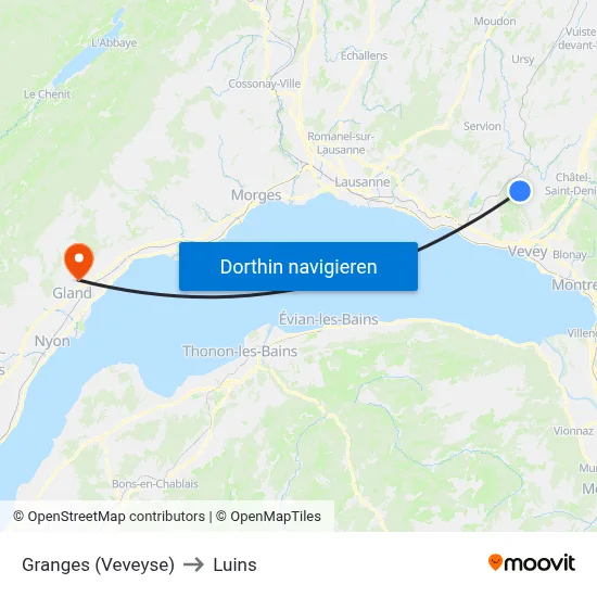 Granges (Veveyse) to Luins map
