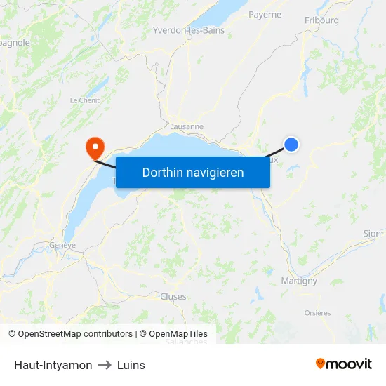 Haut-Intyamon to Luins map
