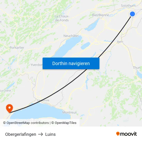 Obergerlafingen to Luins map