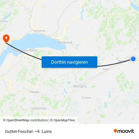 Guttet-Feschel to Luins map