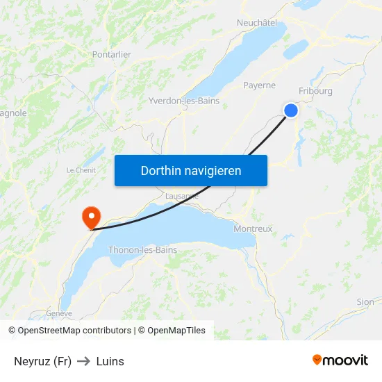 Neyruz (Fr) to Luins map