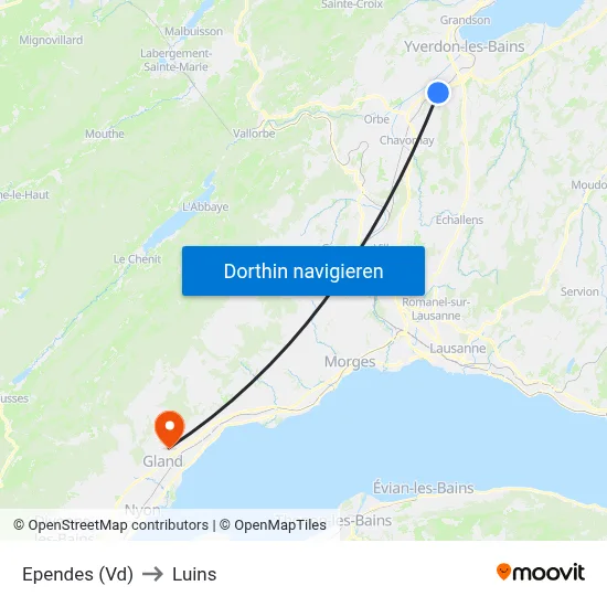 Ependes (Vd) to Luins map