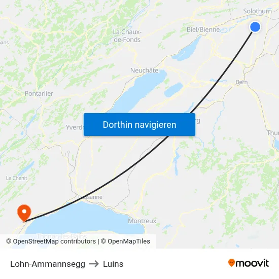 Lohn-Ammannsegg to Luins map
