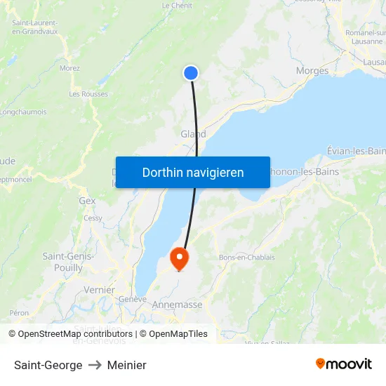 Saint-George to Meinier map