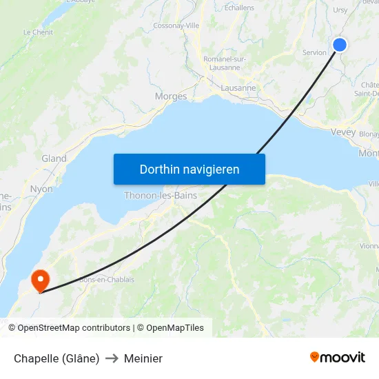 Chapelle (Glâne) to Meinier map