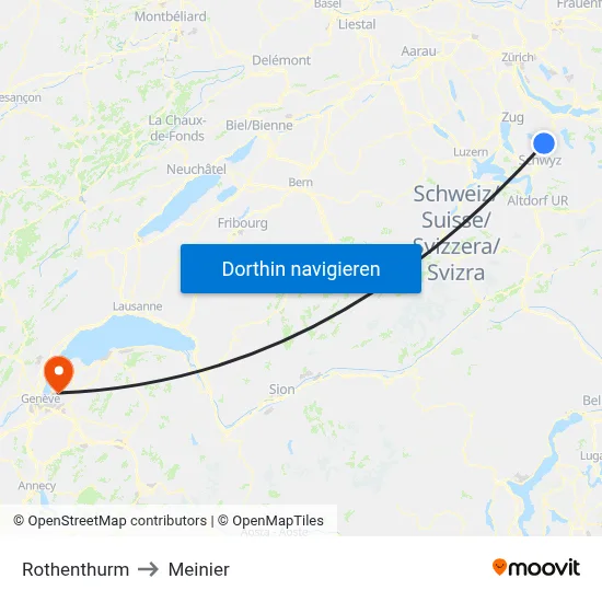 Rothenthurm to Meinier map