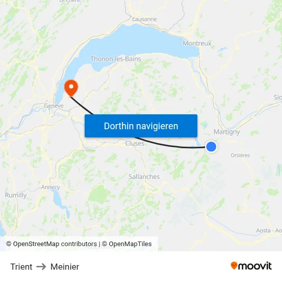 Trient to Meinier map