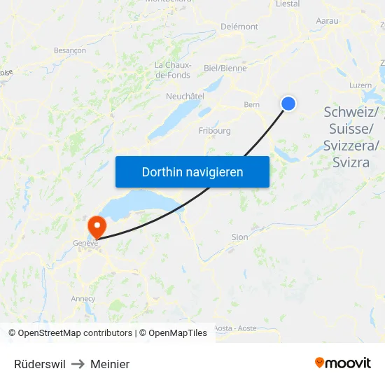 Rüderswil to Meinier map