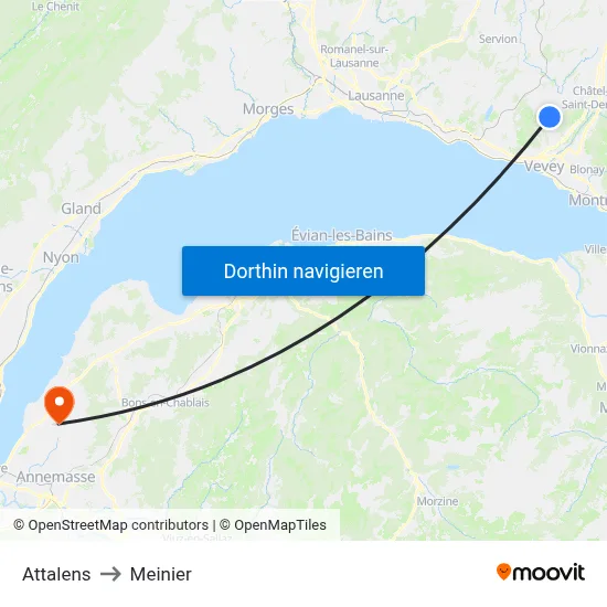Attalens to Meinier map